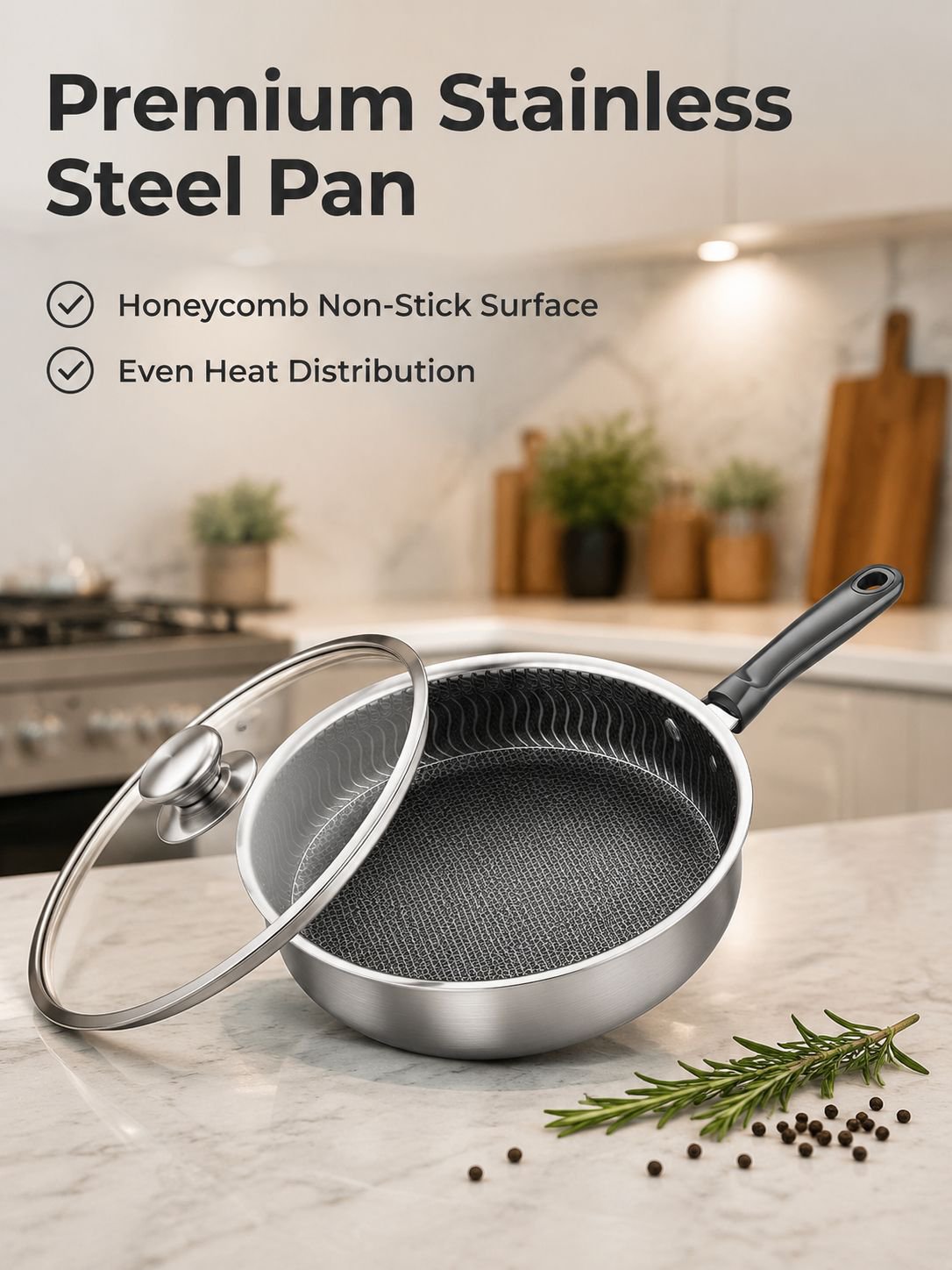 Germany made. Stainless steel frying pan