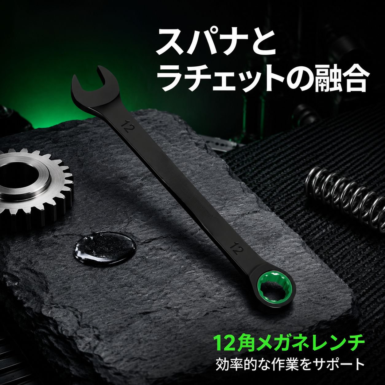 工業用自動両方向ラチェットめがねレンチセット