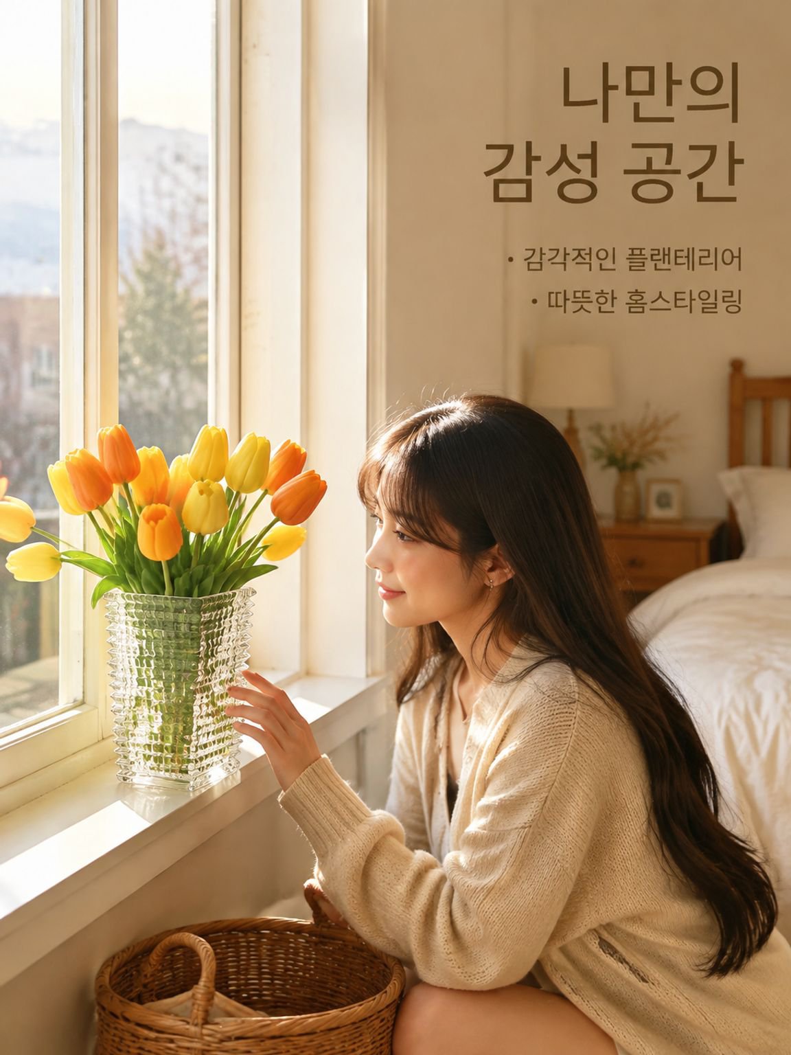 라이트 럭셔리 크리스탈 유리 꽃병 장식