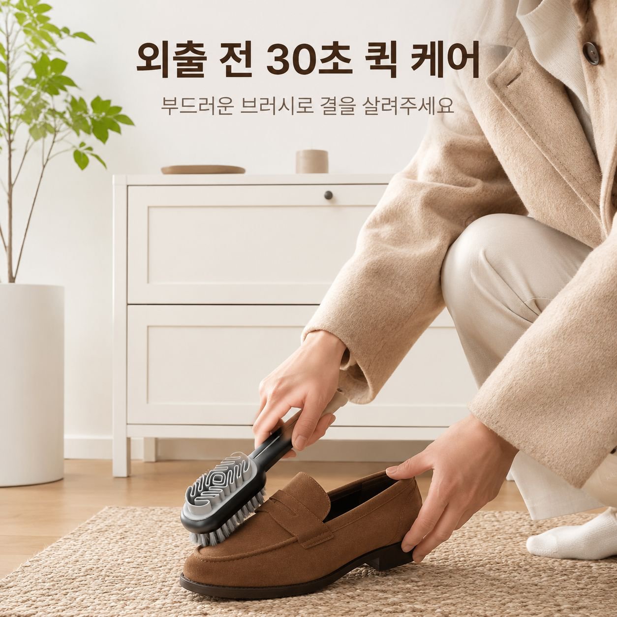 양면 신발 브러시 스웨이드 전용 청소 브러시 부드러운 털로 신발 손상 없음