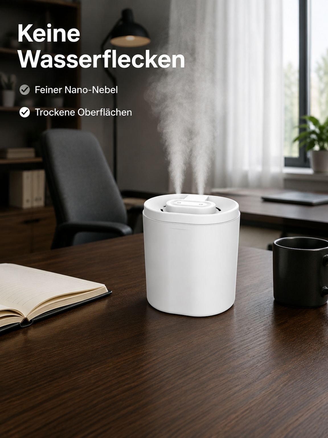 6L großer Desktop-Luftbefeuchter mit Stimmungslicht für Zuhause und Büro