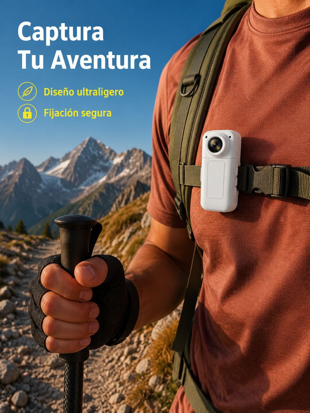 Mini cámara HD para ciclismo, grabadora de pecho para deportes al aire libre