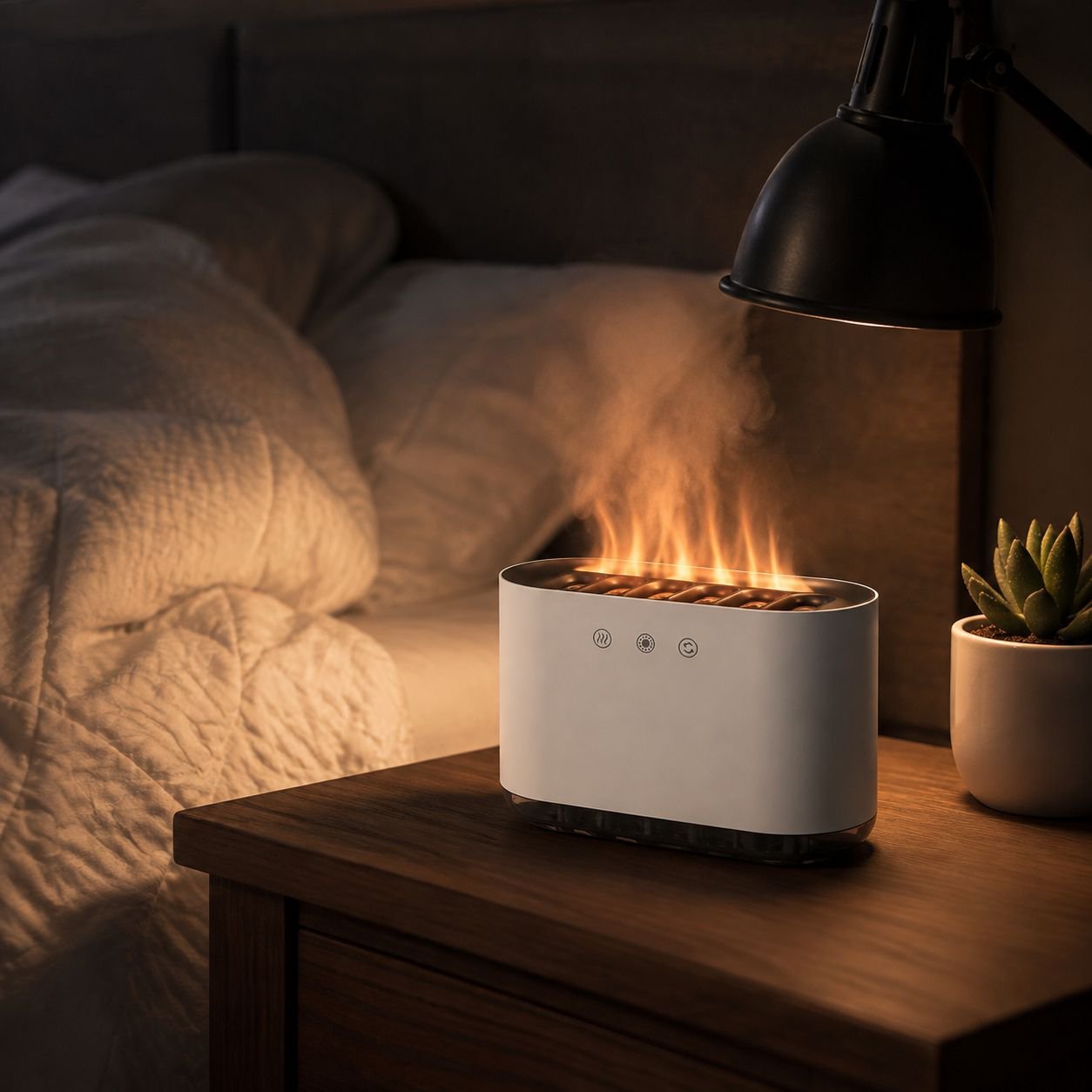 Humidificador de escritorio con difusor de aromas y sensor de movimiento