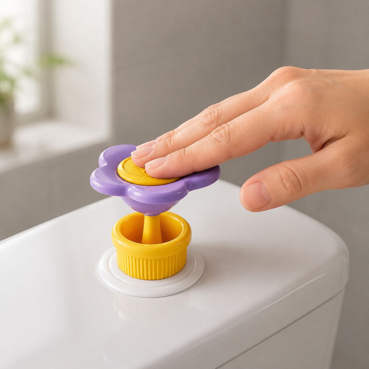 No-Touch Toilet Flush Button for Home – Multifunctional Tank Press Assist