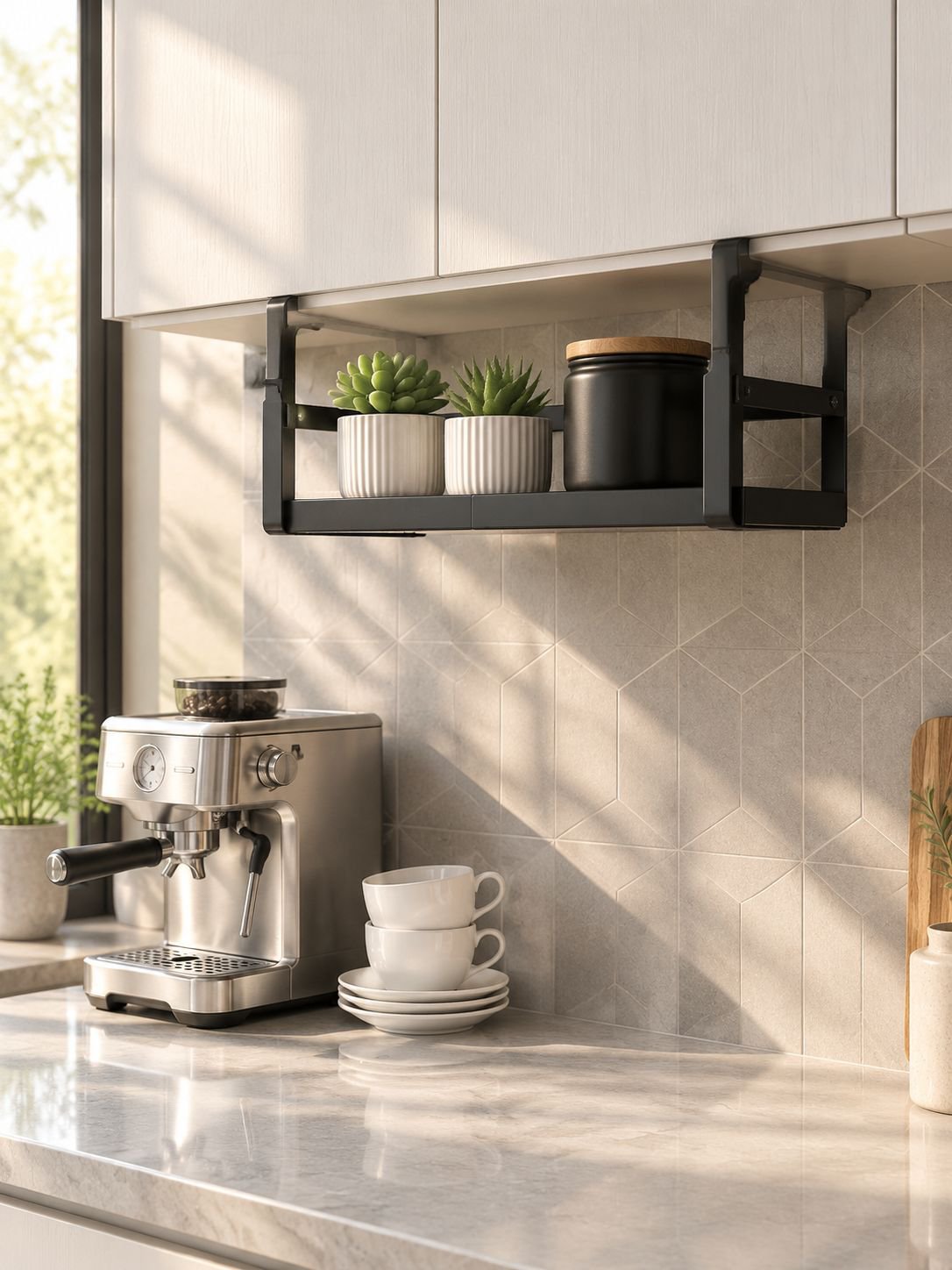Support de rangement cuisine rétractable sous armoire pour optimiser l’espace