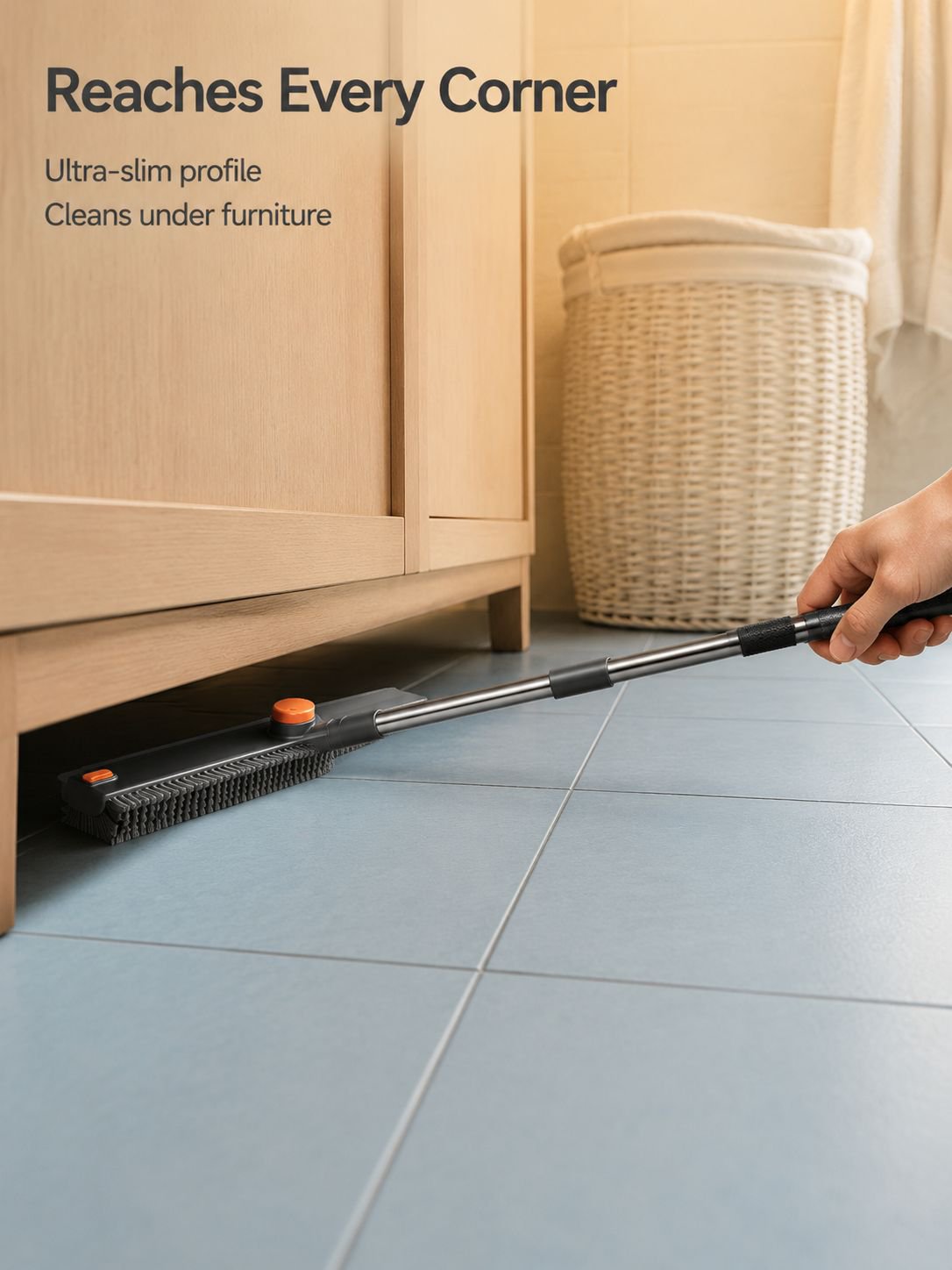 Efficient floor gap cleaning tool with strong bristles