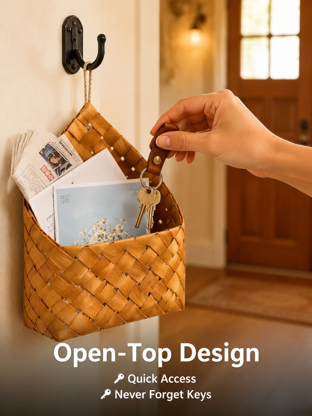 Hand-woven storage basket