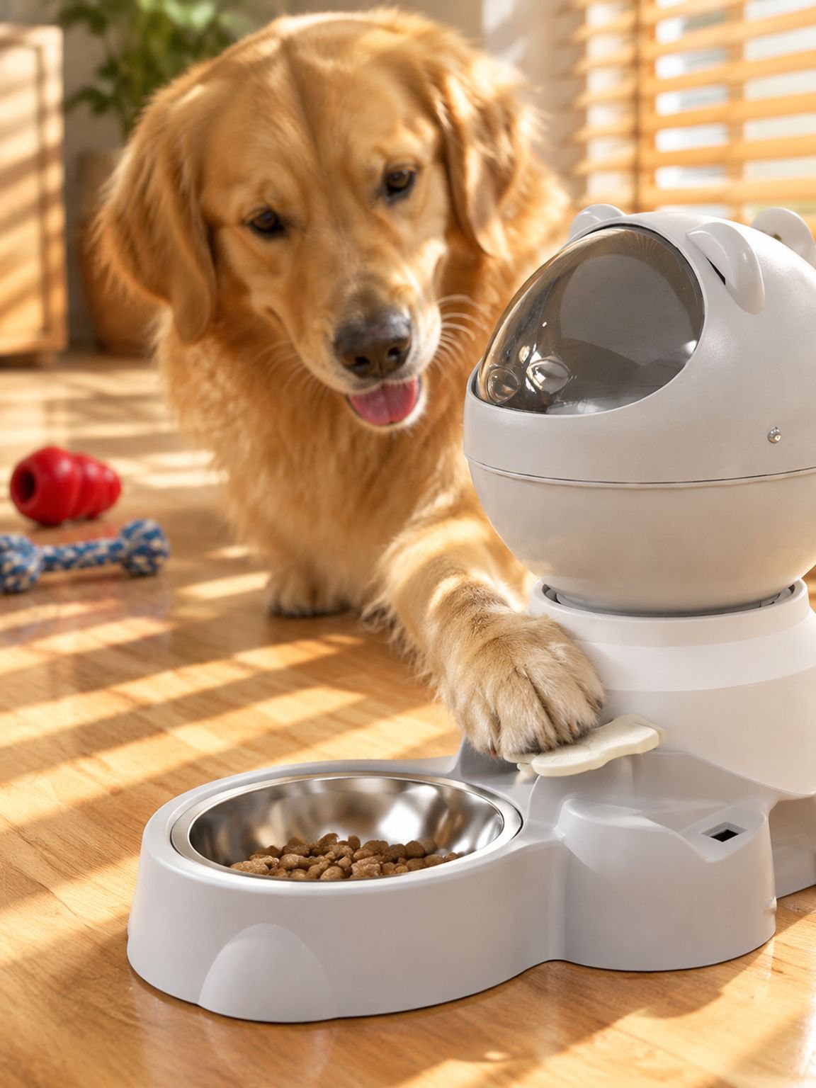 Detalles del comedero presionable para perros y gatos