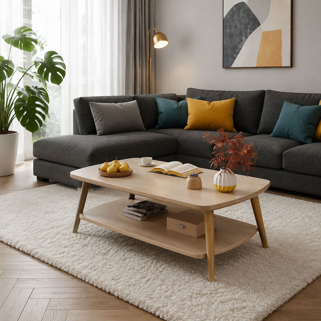 Minimalist tea table for apartment living room