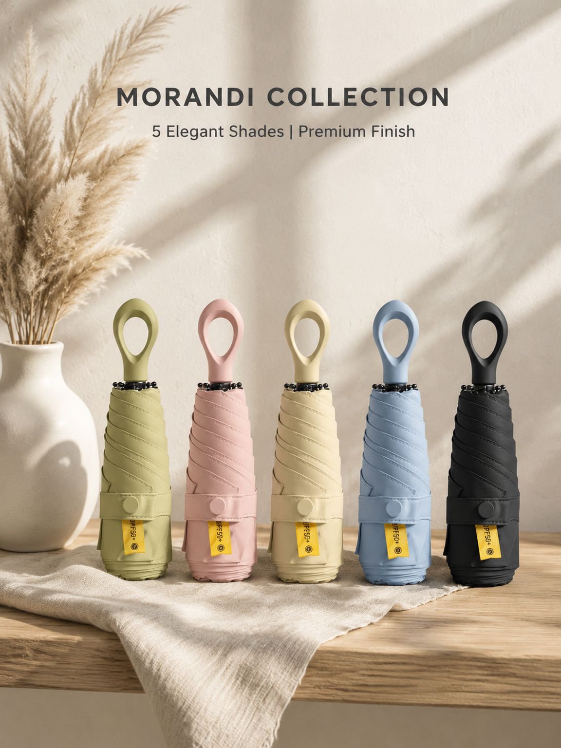 Portable Umbrella Sunscreen Vinyl Folding Mini Capsule Ultra Light Handle Finger Ring Umbrella