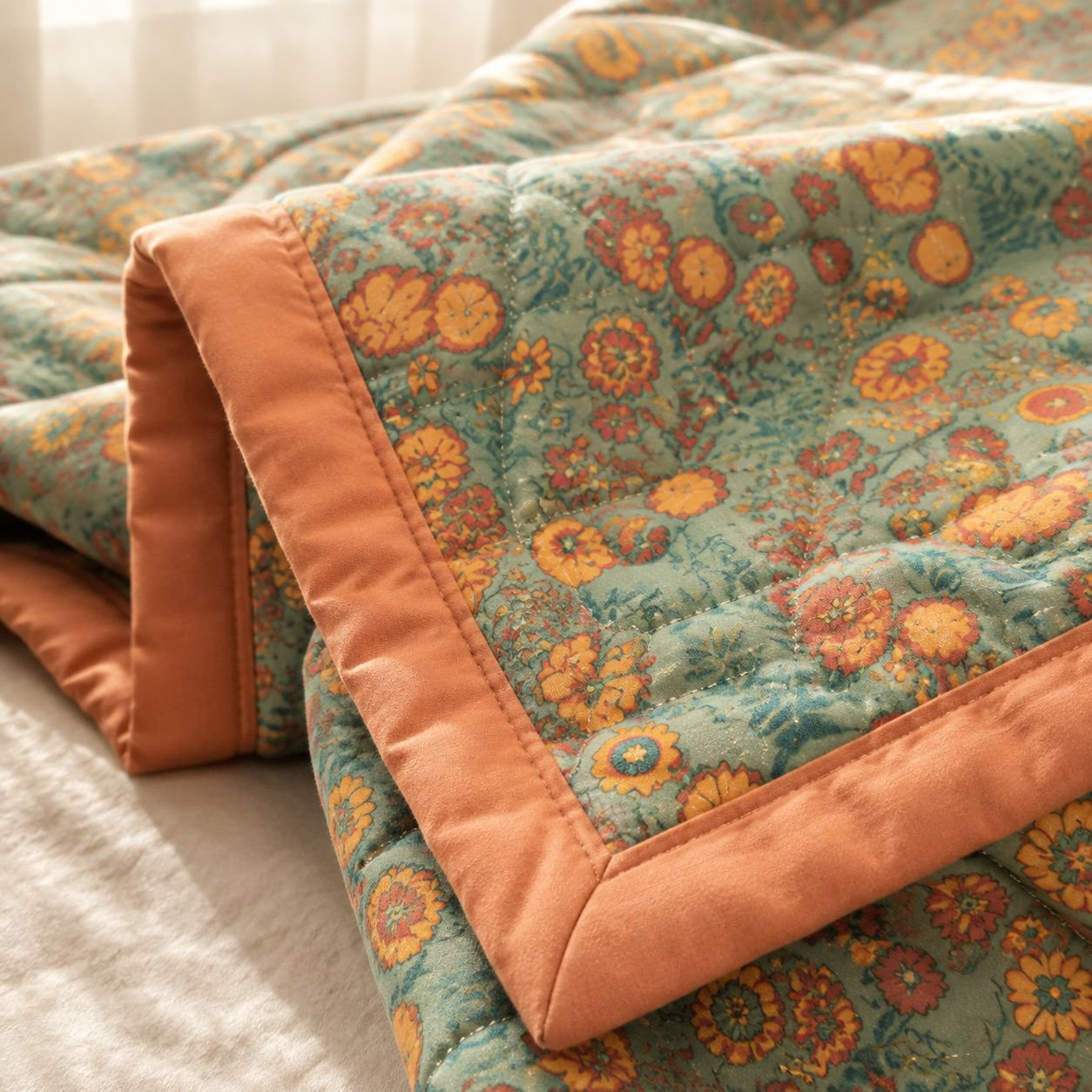 Foldable thin quilt for compact dorm storage