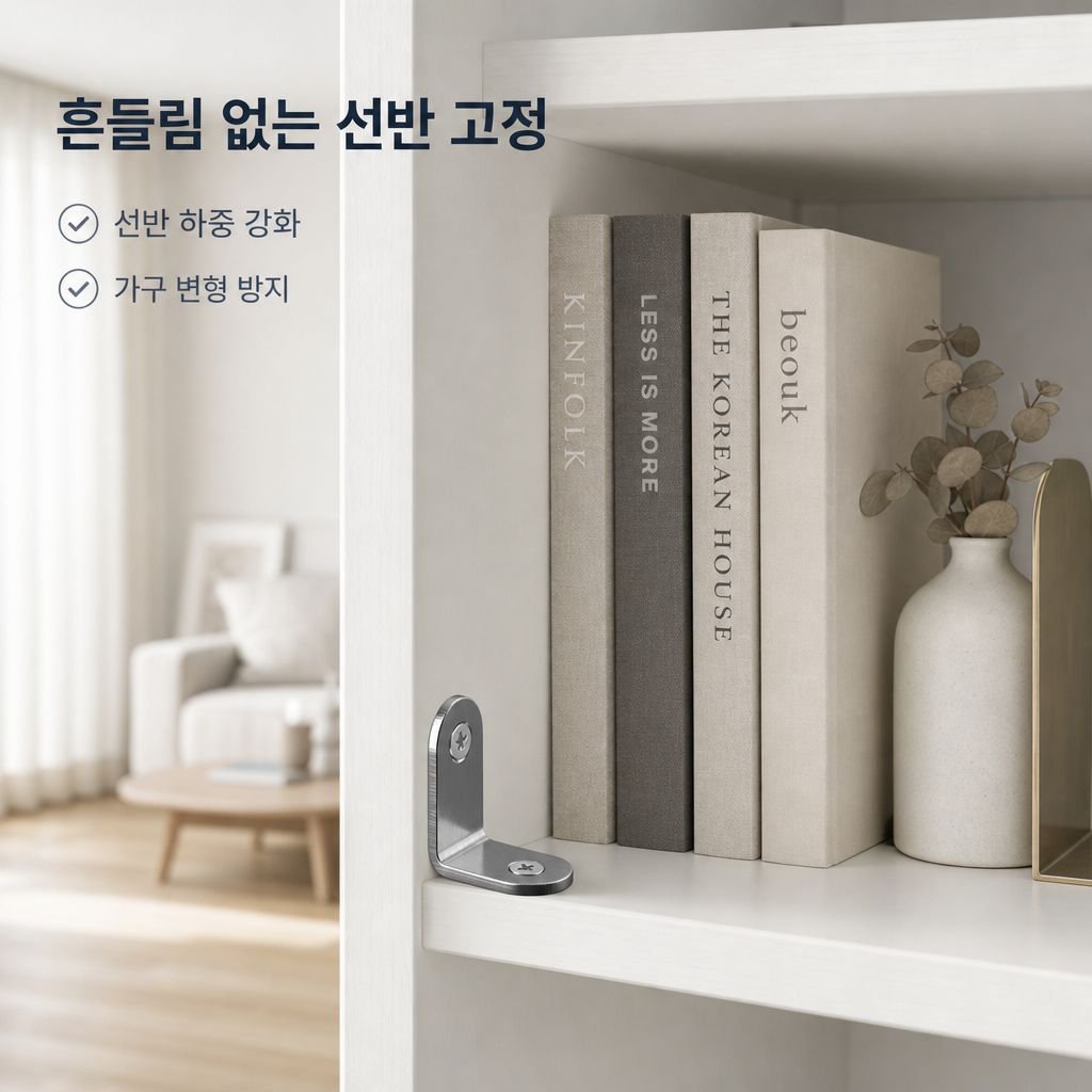스테인리스 90도 직각 코너 브라켓 선반 받침 가구 보강 연결 철물