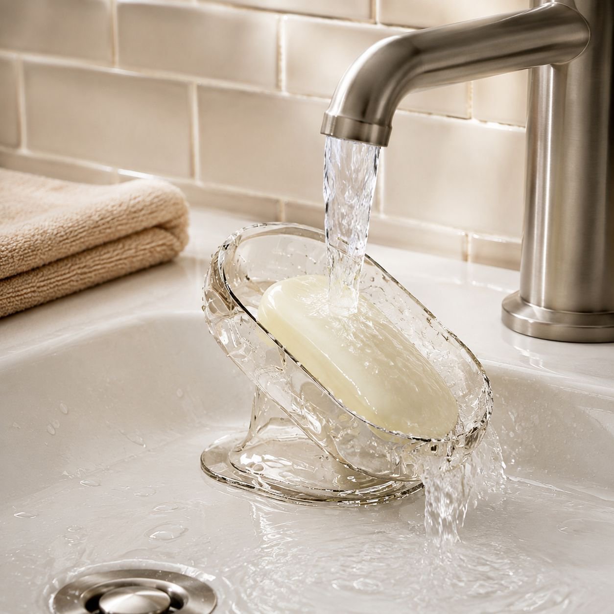 Easy-to-clean modern soap holder for home use