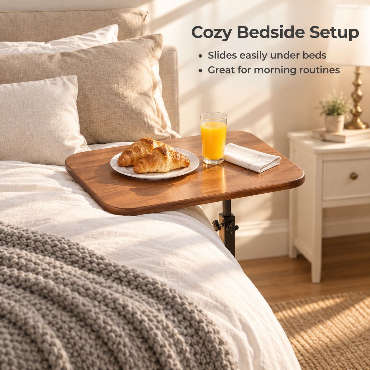 Adjustable Height Sofa Side Table