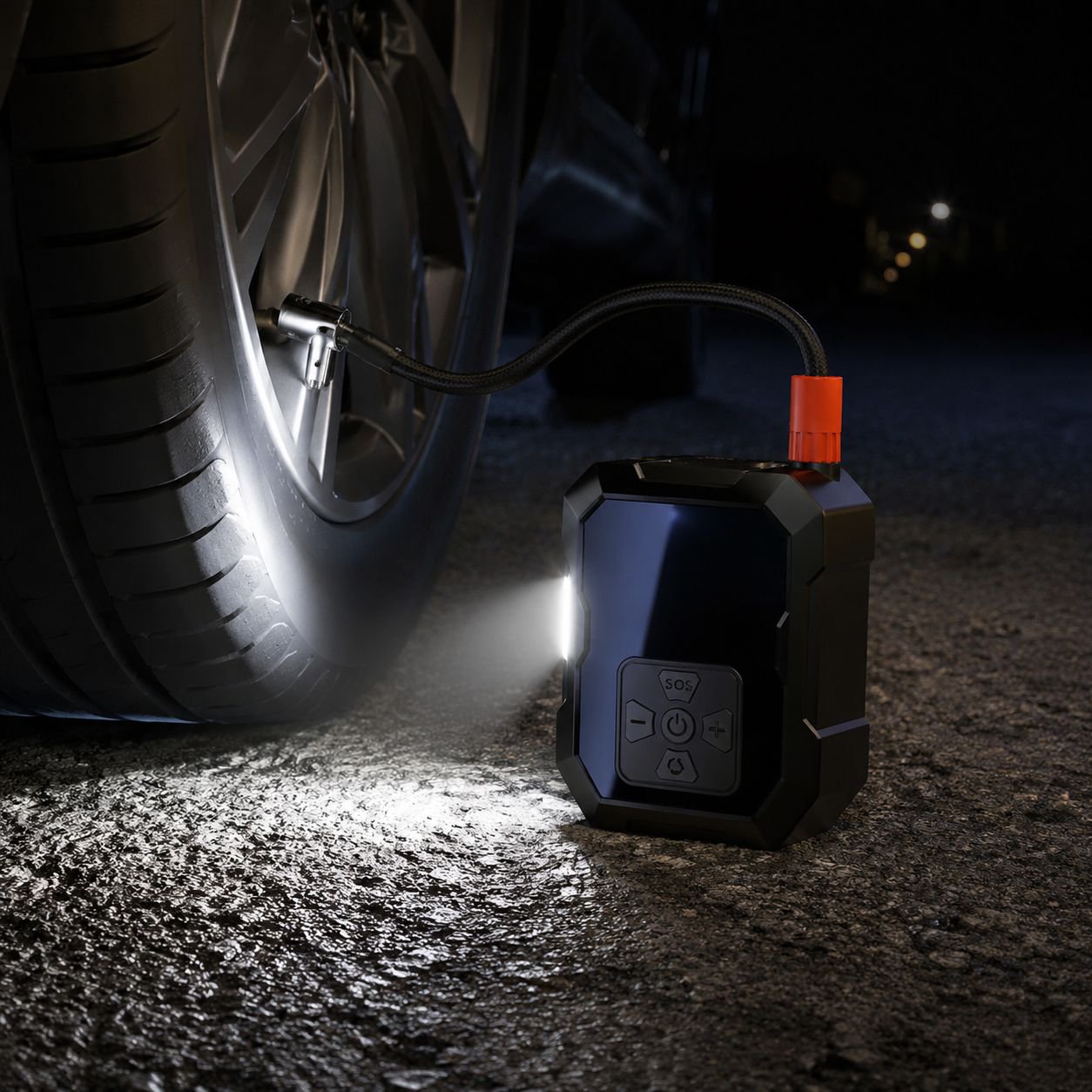 自動充電・停止機能を備えた新型自動車用エアポンプ、ポータブル自動車用エアポンプ、電動自動車用タイヤインフレーター。