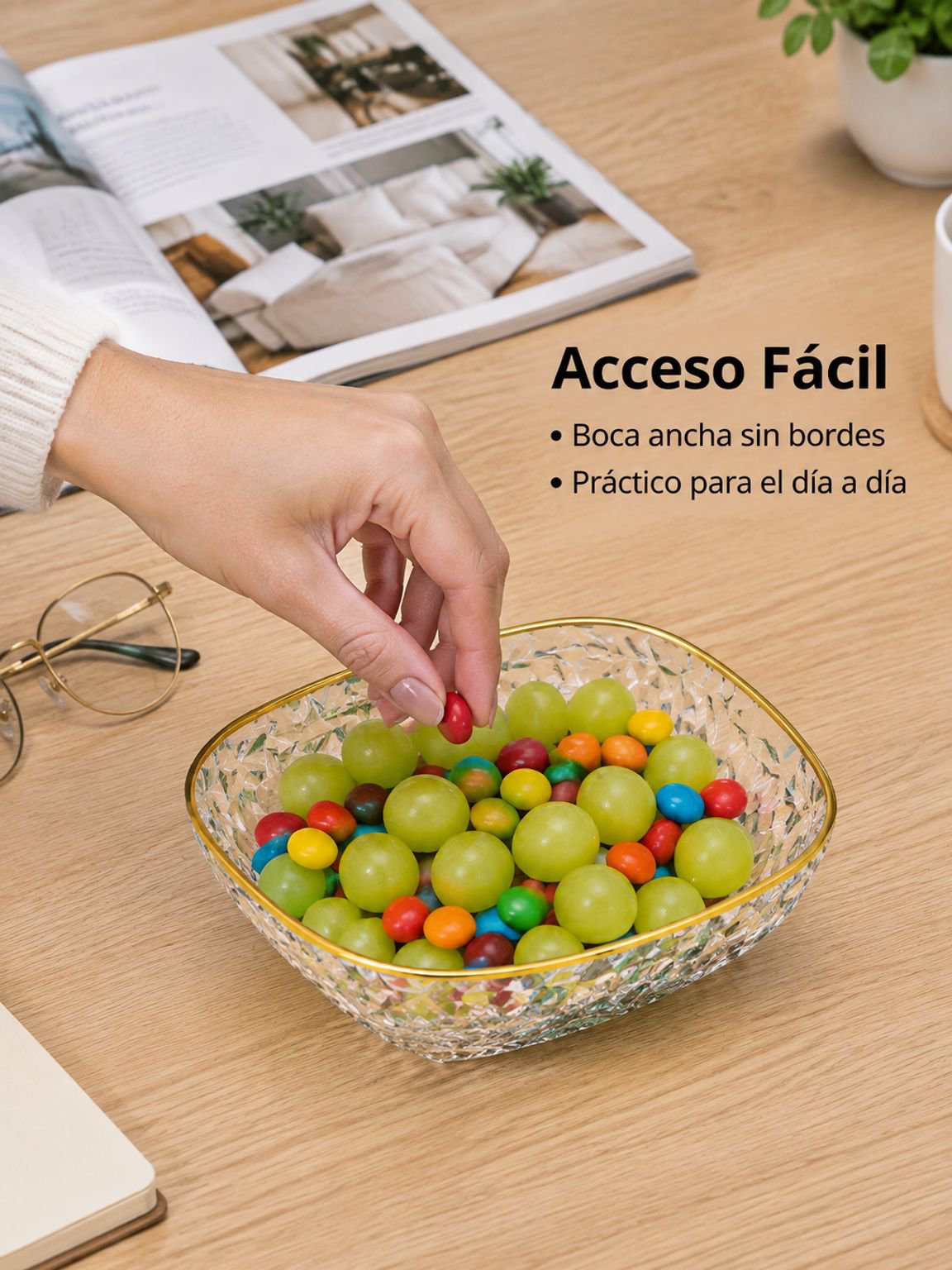 Bandeja de dulces para mesa de centro en casa