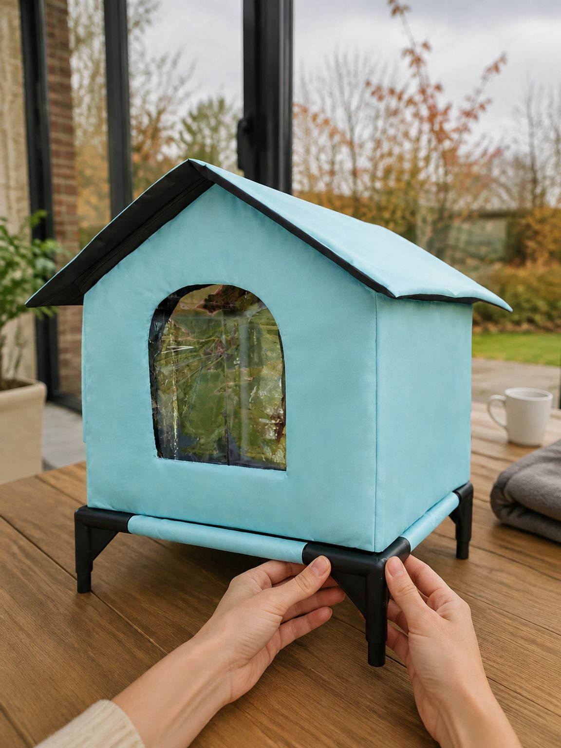 Comfortabele rustplek voor katten buiten