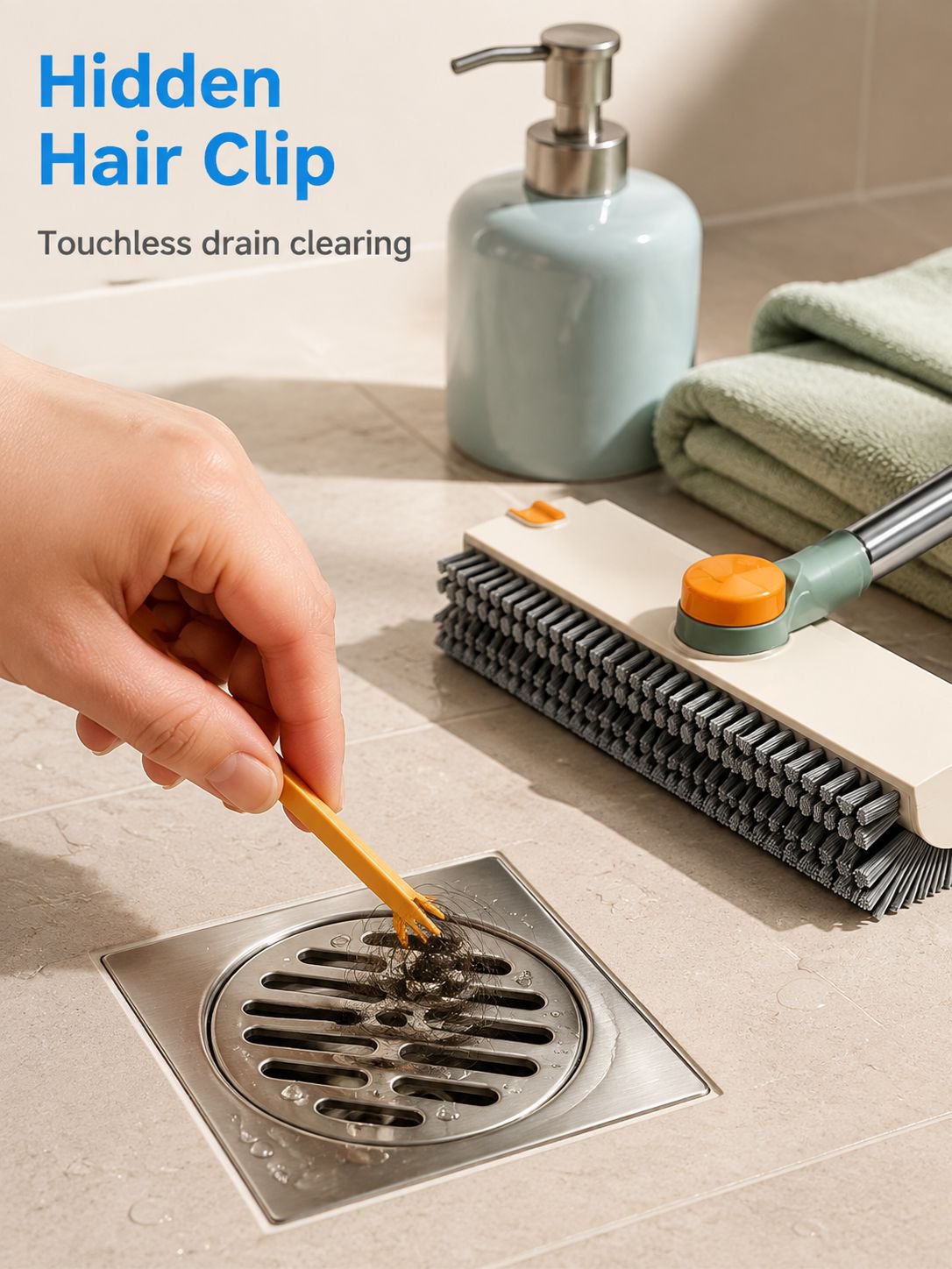 Multi-Functional Hard Bristle Floor Gap Brush