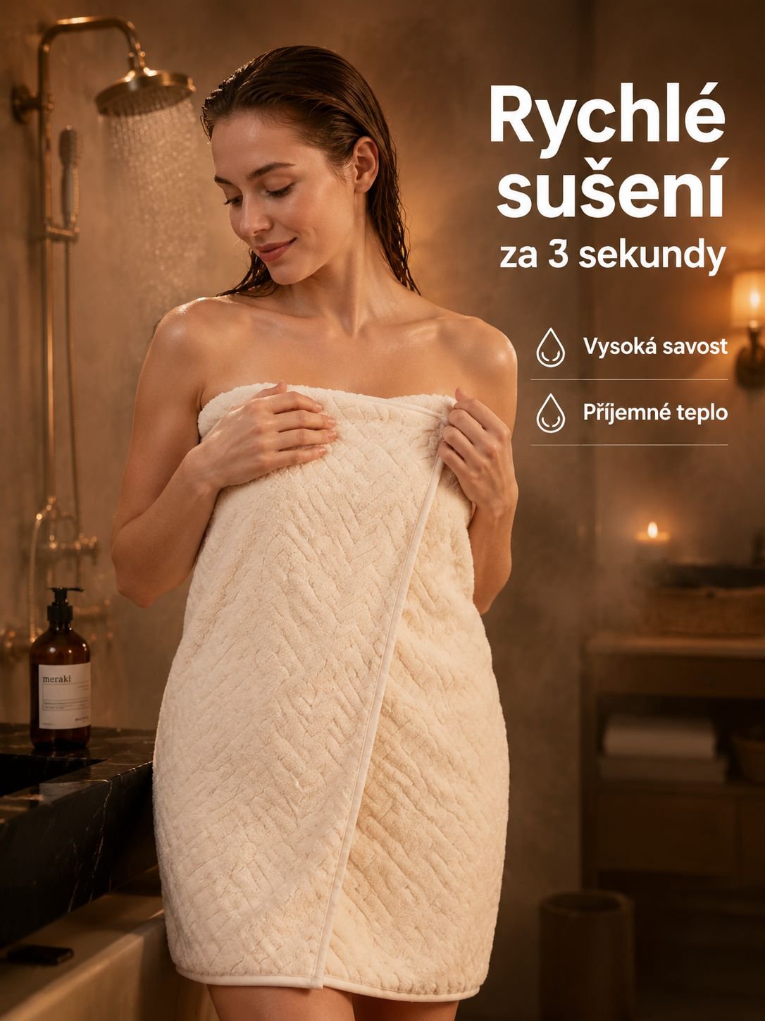 Velká savá osuška z korálového fleecu