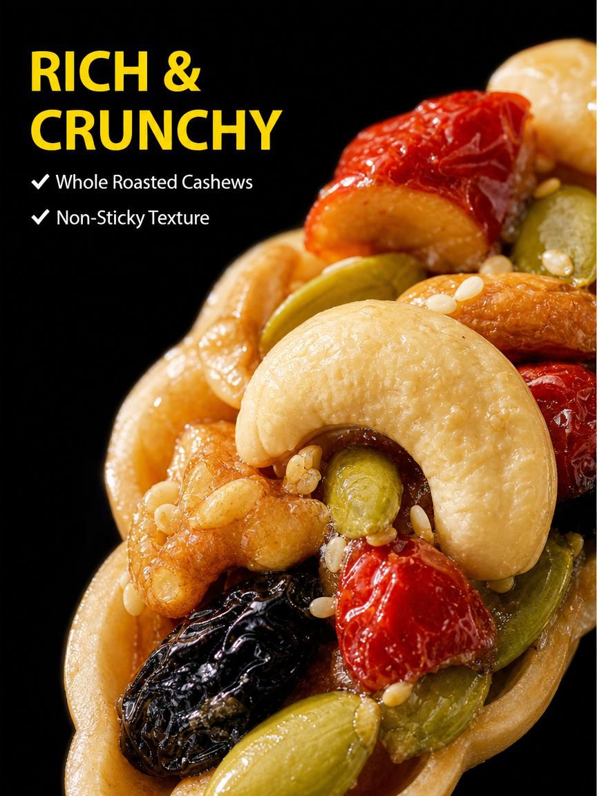 Traditional Chinese pastry with nuts and herbs