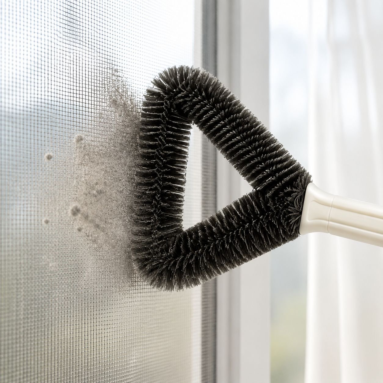 Mesh Brush cleaning bathroom tiles effectively