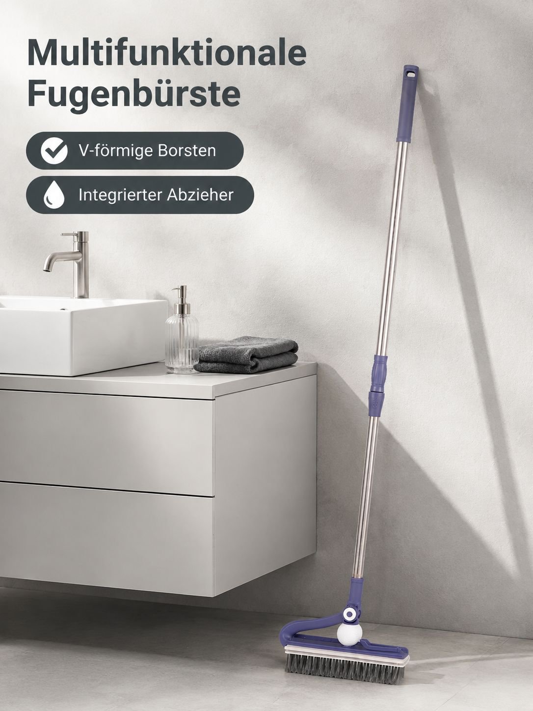 Multifunktionale Spaltbodenbürste