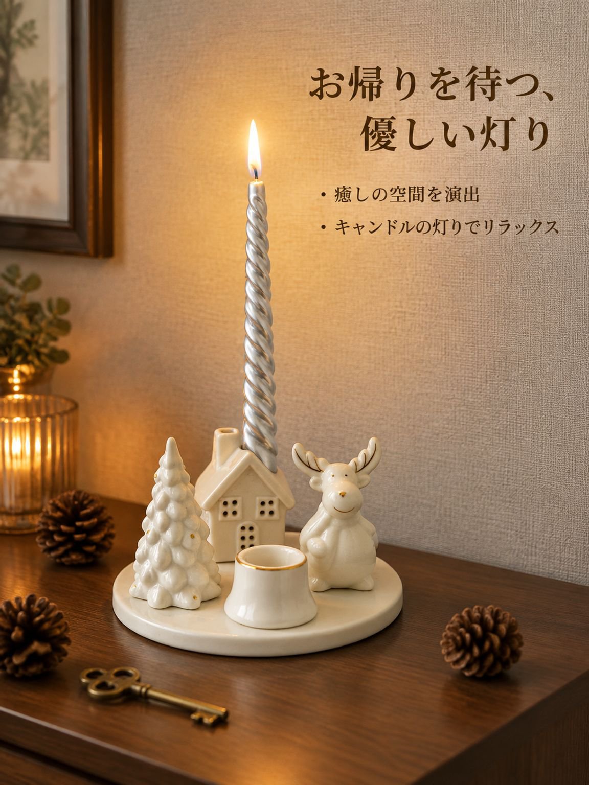鹿の燭台飾り
