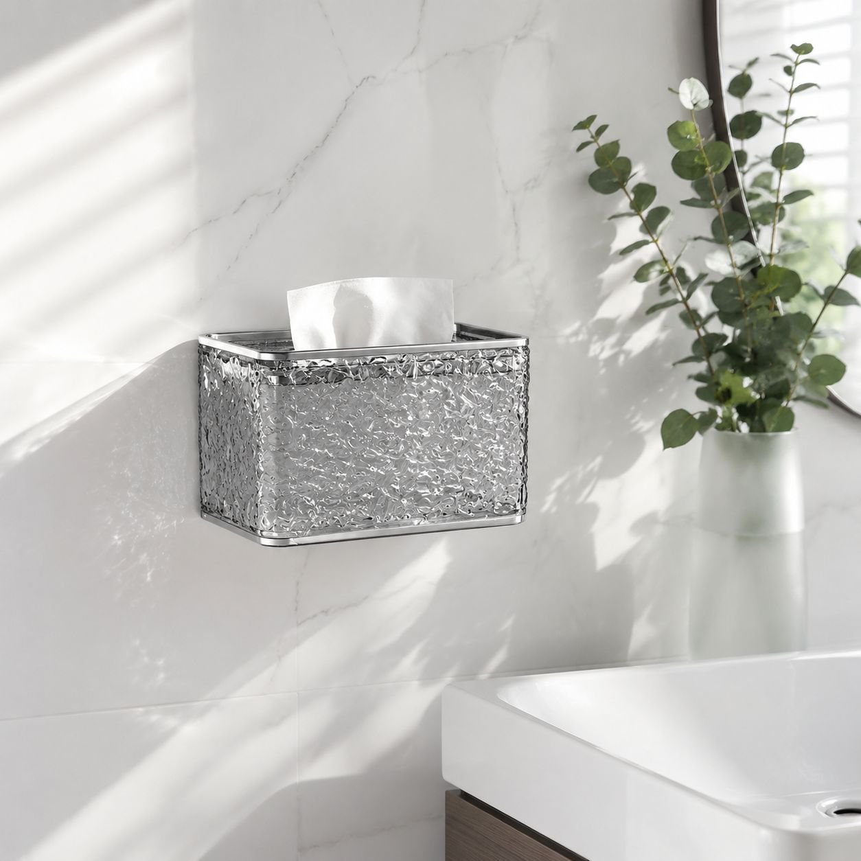 Bathroom Wall Mounted Water Ripple Tissue Holder