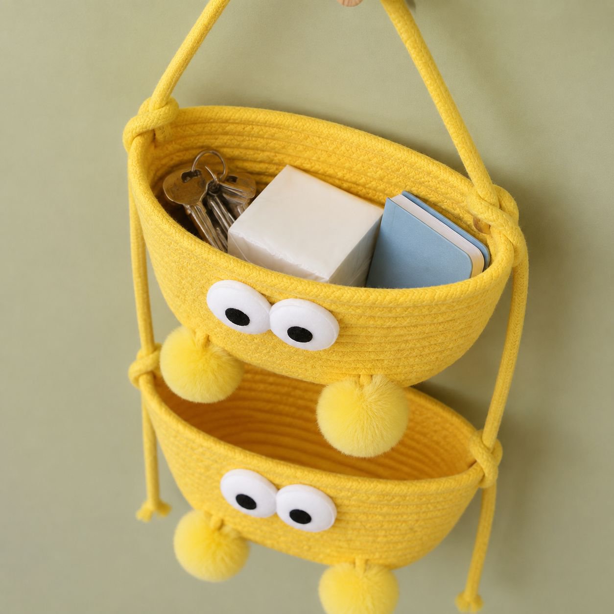 Dorm Room Wall-Mounted Storage Basket Organizer