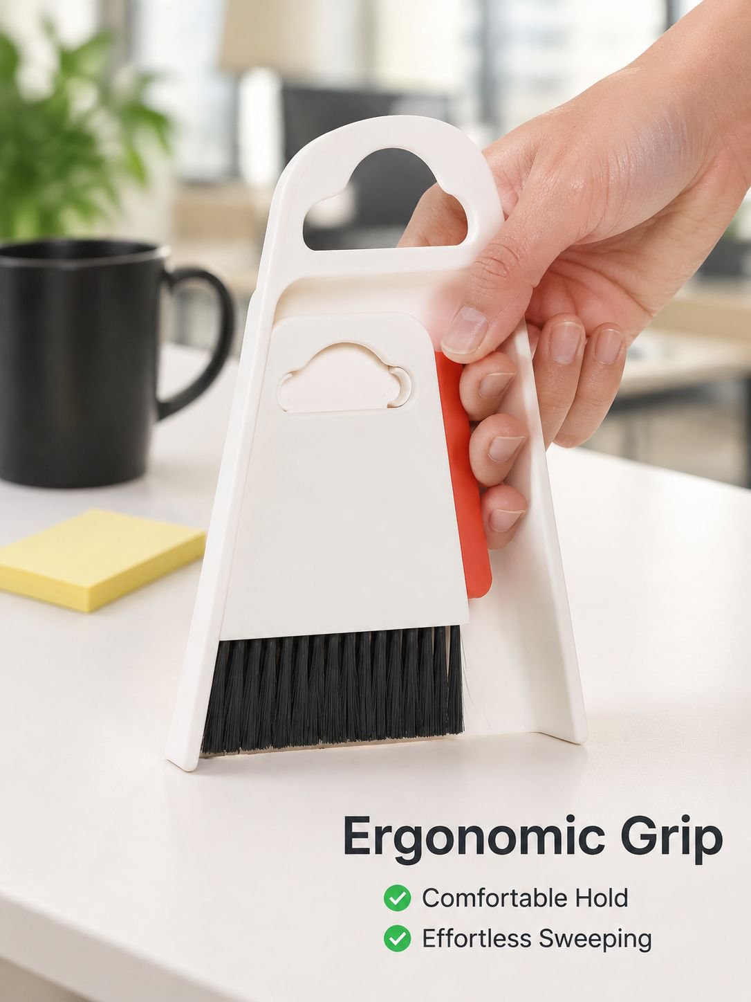 Desktop mini cleaning tool set, includes small broom, dustpan, and cleaning shovel
