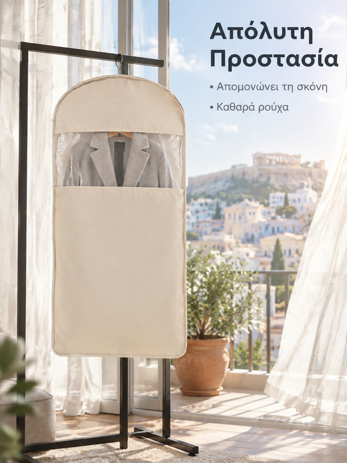 Αντικραδαστική σακούλα αποθήκευσης με συμπίεση και προστασία από σκόνη