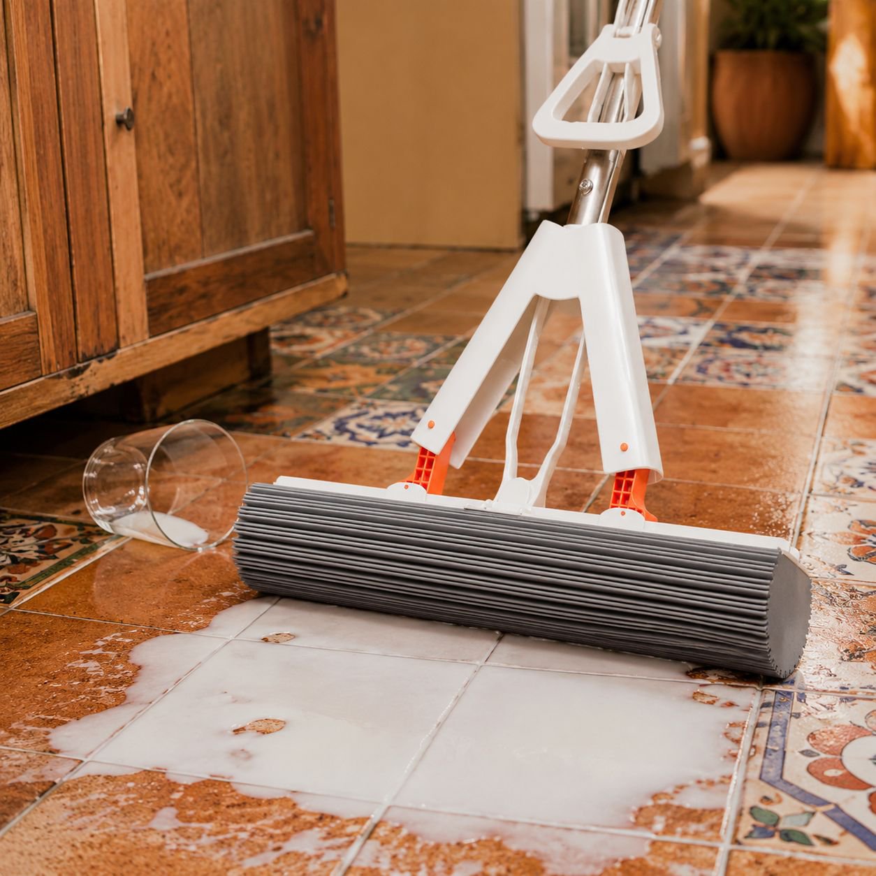 Mopa de esponja con cabezal absorbente
