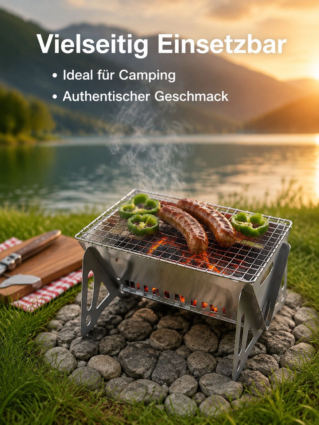 Outdoor Faltbarer Mini-Grill Tragbarer Edelstahl-Kartenofen