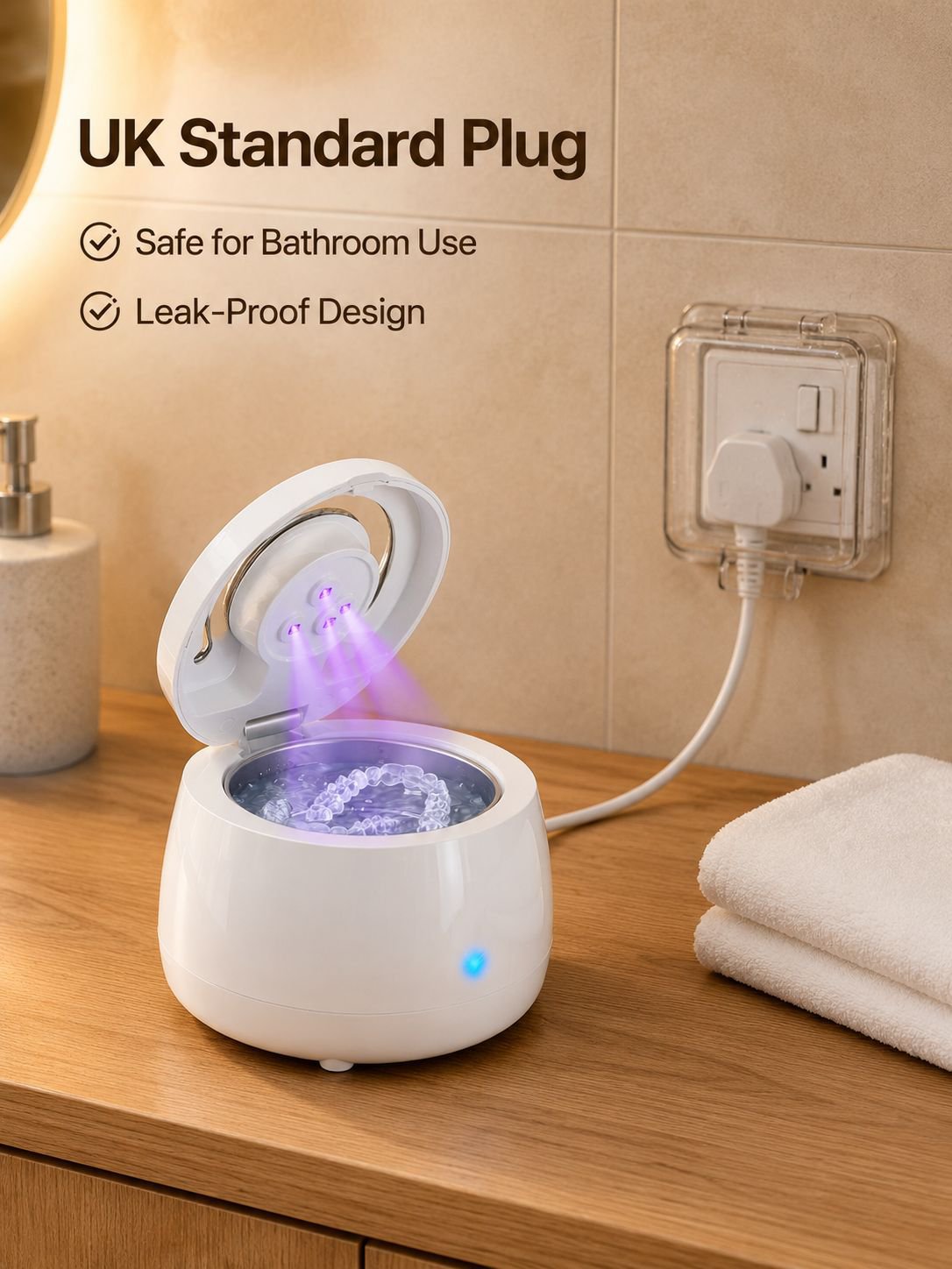 Multifunctional Denture & Retainer Jewelry Sonic Cleaner with UV Sterilizer