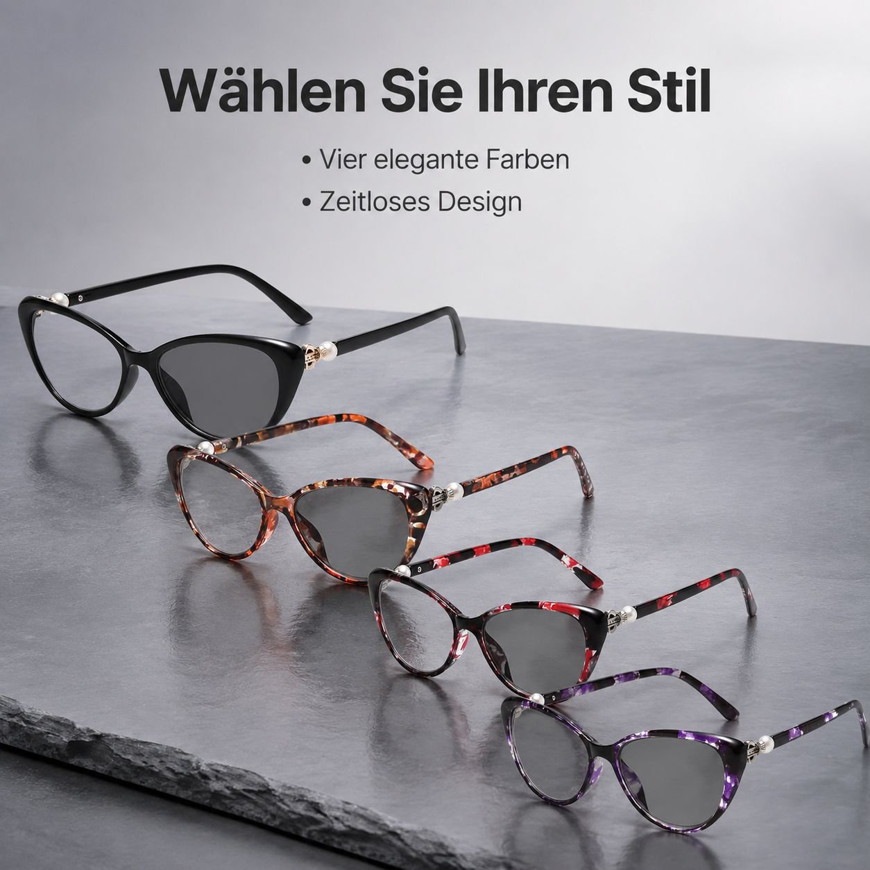 Intelligente Lesebrille mit Zoomfunktion für Nah- und Fernsicht