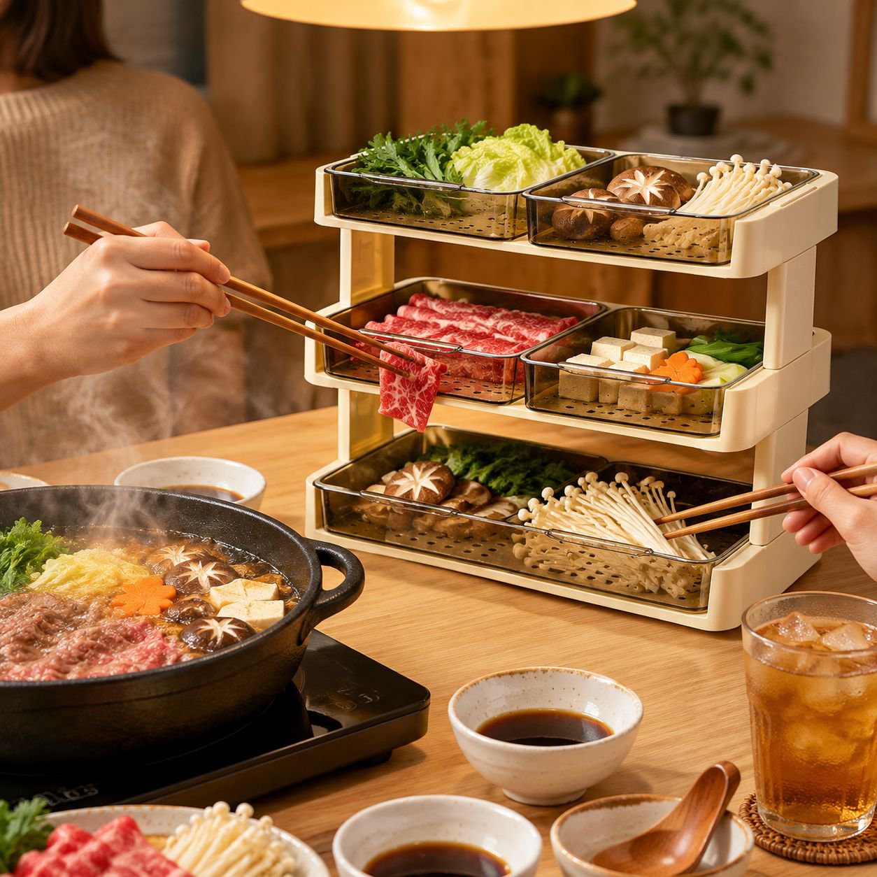 複数の具材を同時に準備するトレイ