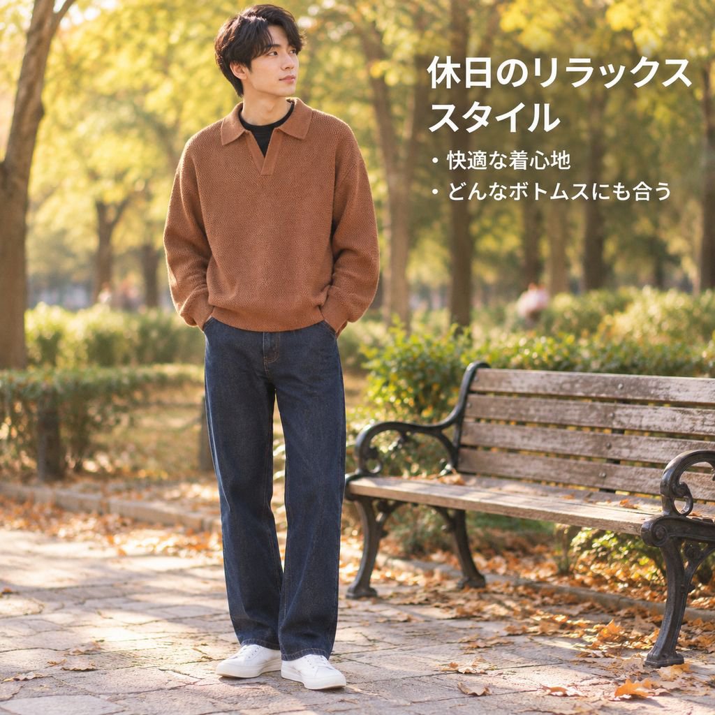 メンズ Vネックニットプルオーバー