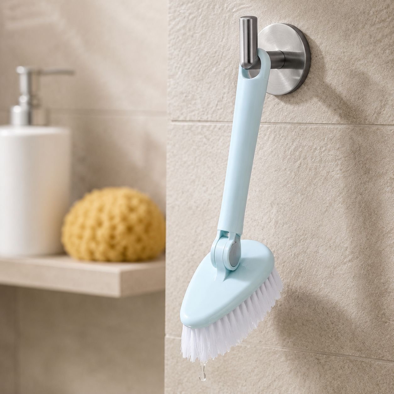 Sturdy bristle brush for deep bathroom cleaning