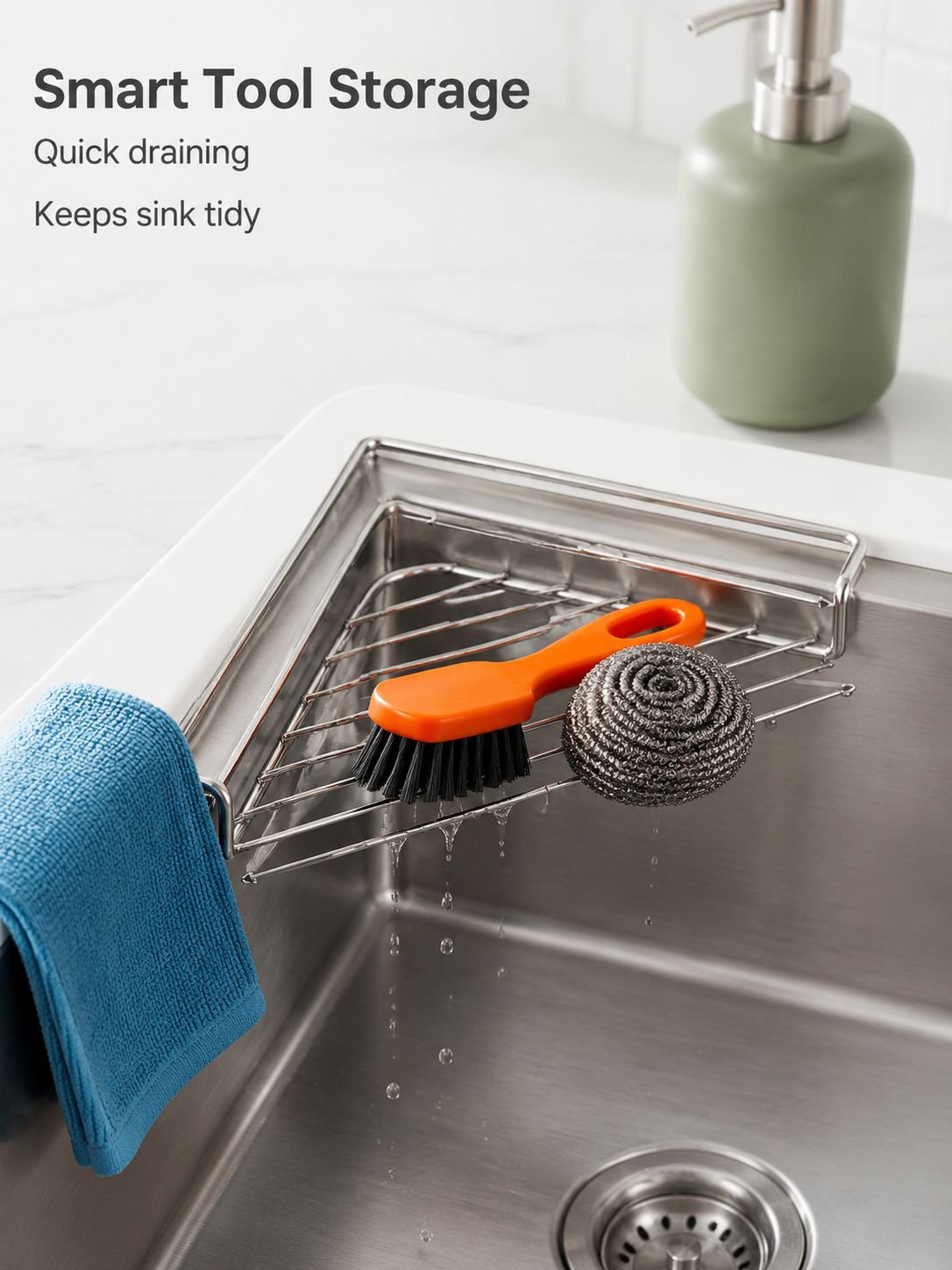 Modern stainless steel rack for dish drying