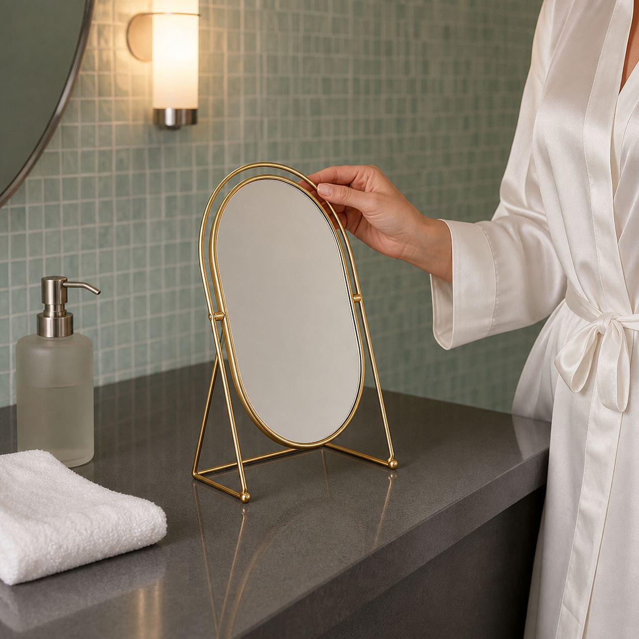 Internet celebrity style dressing mirror in bedroom