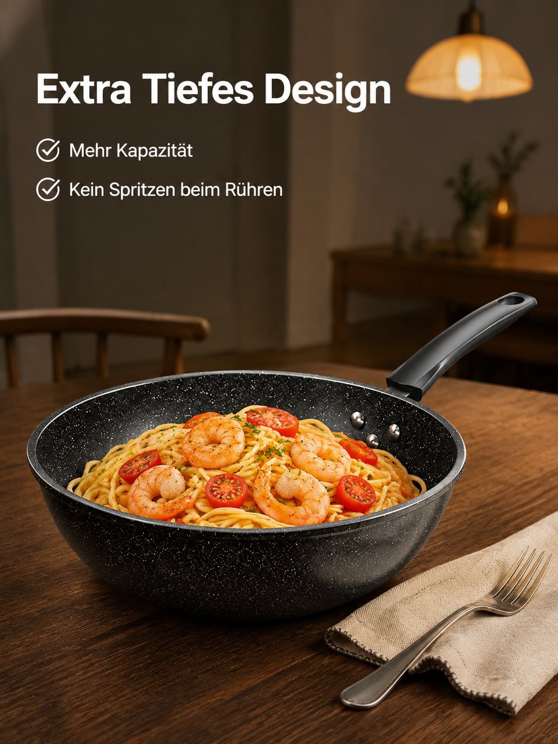 Pflegeleichter Wok mit Antihaft-Oberfläche