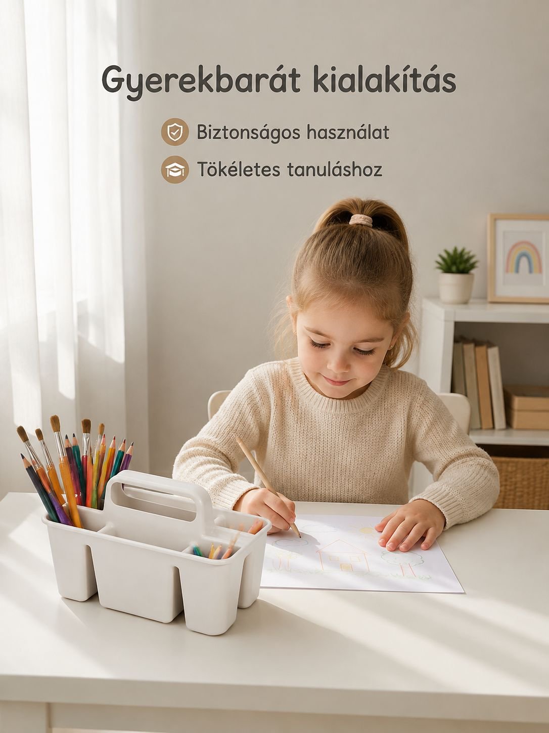 Modern asztali tárolókosár tanulószobába
