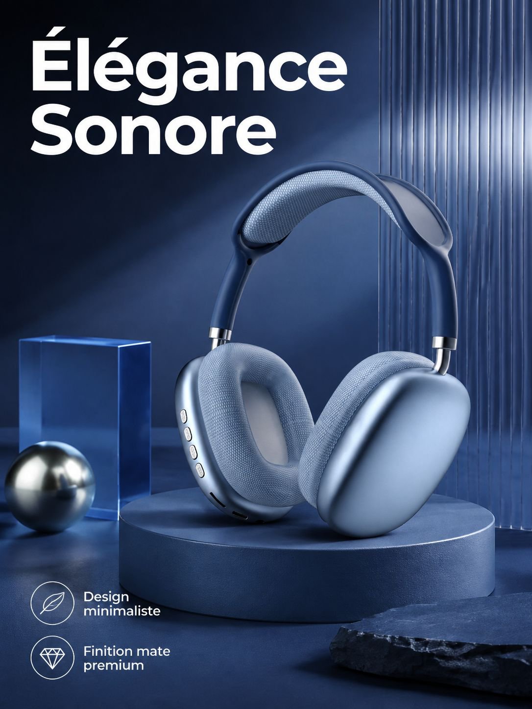 Casque Bluetooth sans fil à réduction de bruit