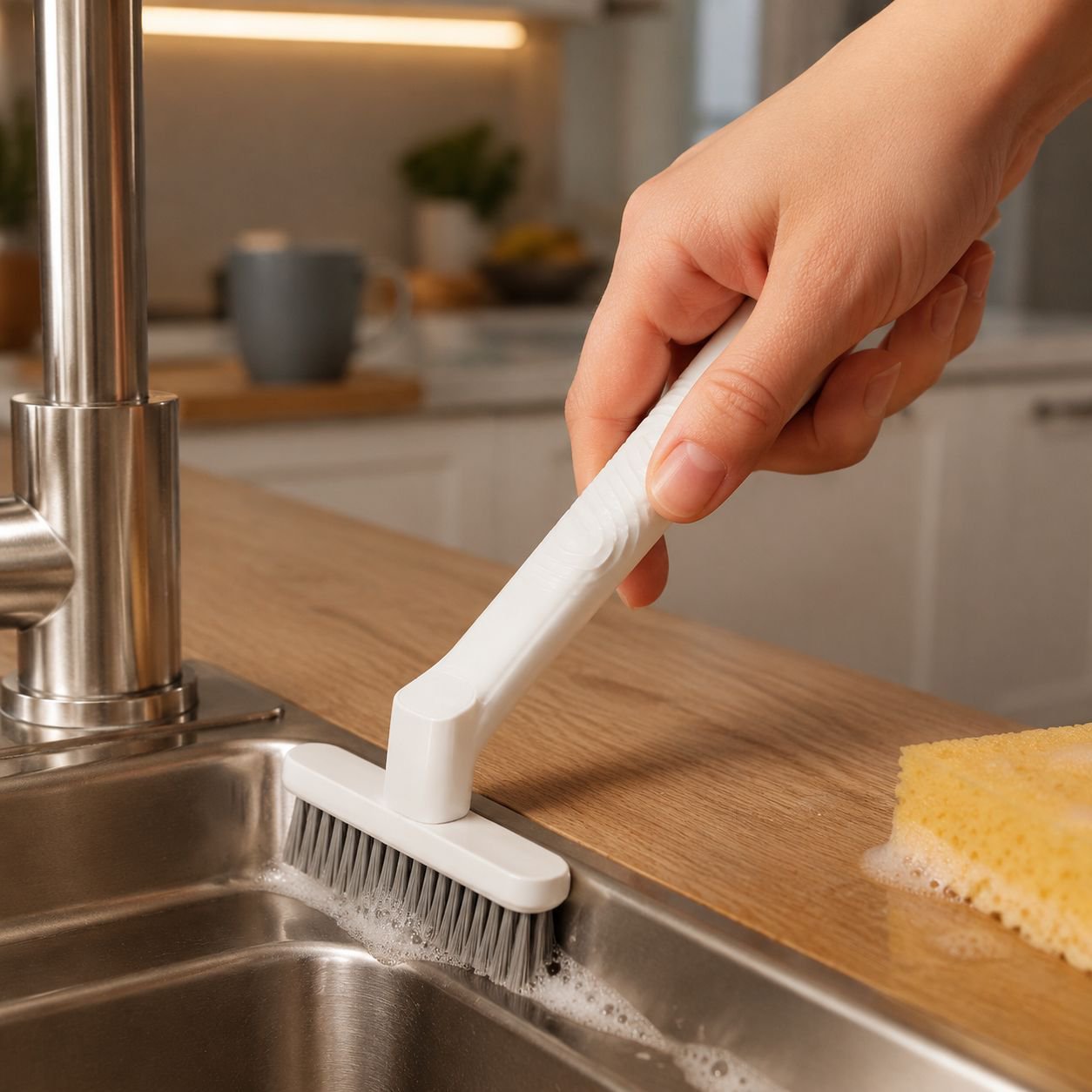 Long Handle Gap Cleaning Brush for Bathroom Kitchen Tile Sink Dead Corners