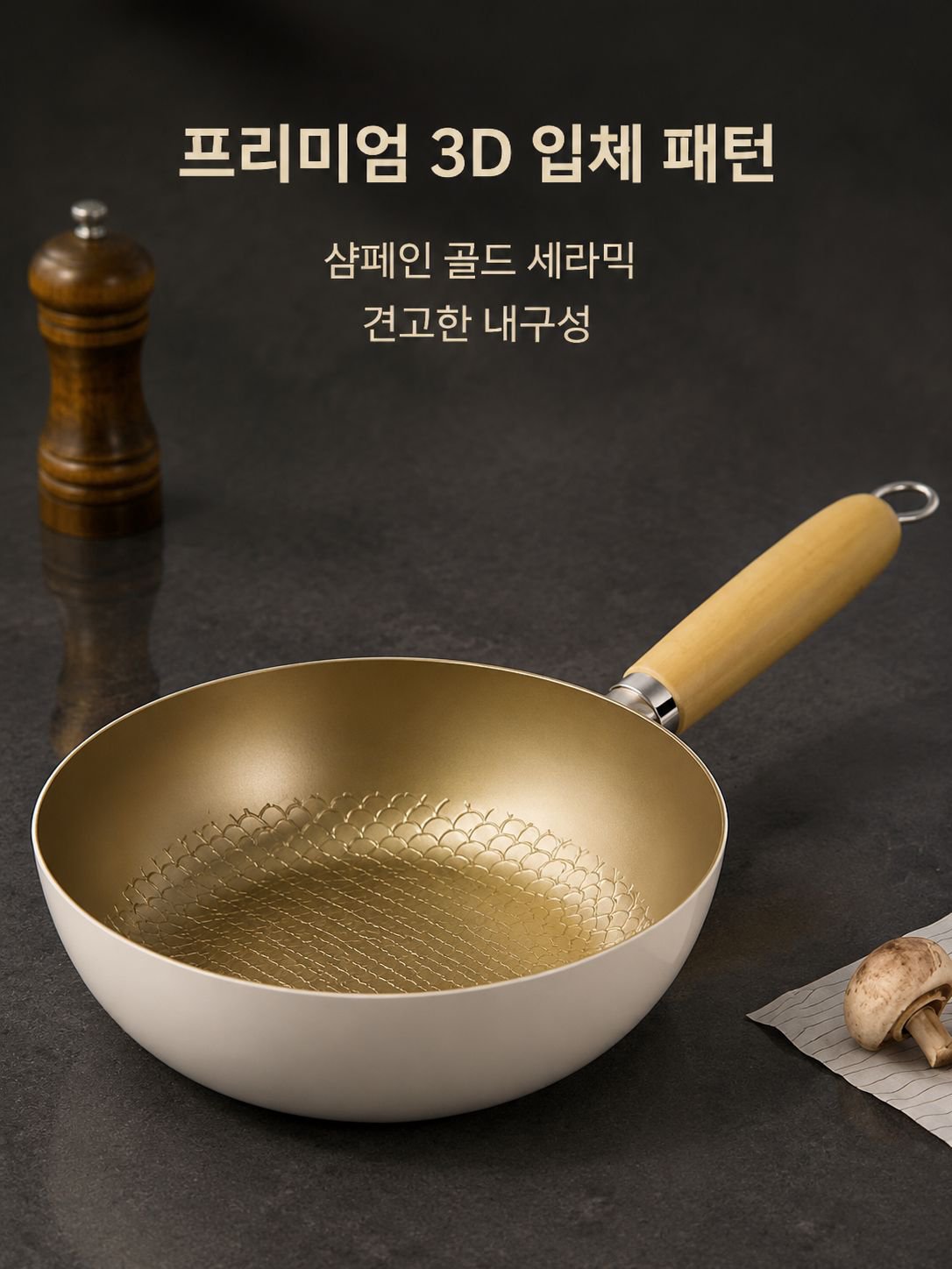 세라믹 코팅 화이트 프라이팬