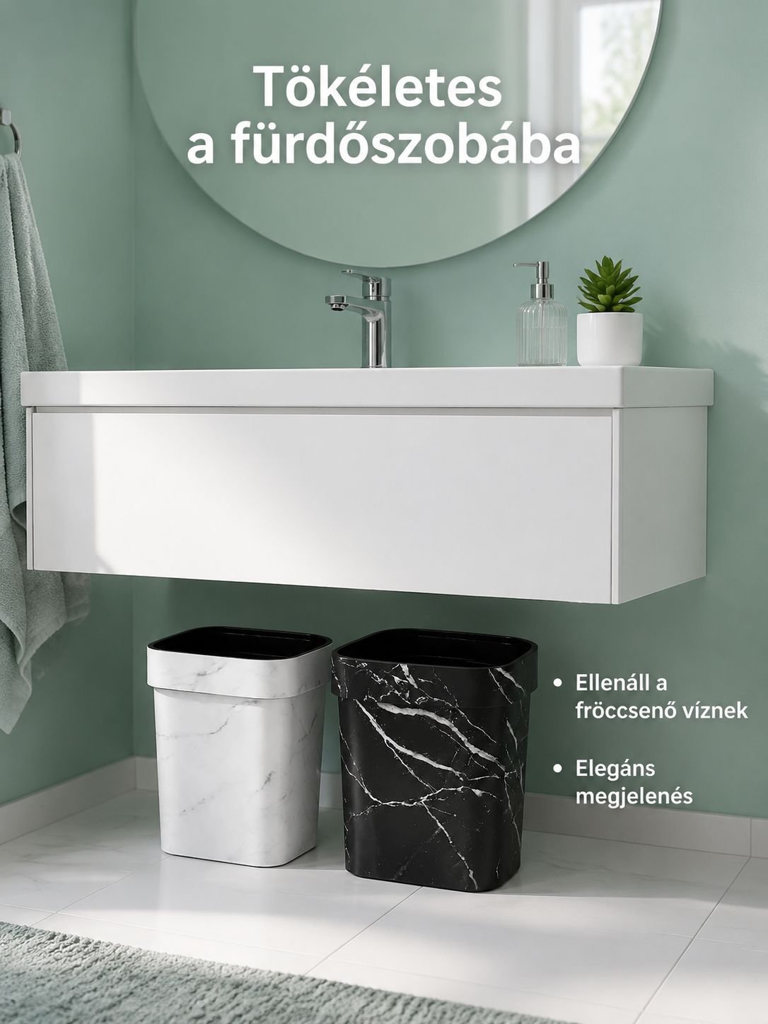 Tartós anyagból készült szemetes