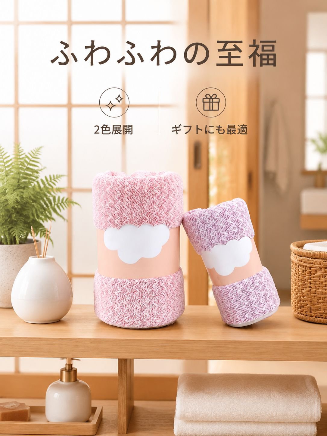 高性能吸水コーラルタオル