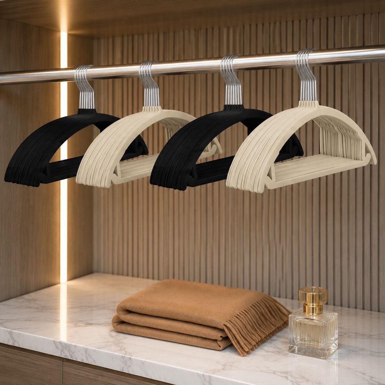 Sturdy hanger holding heavy coats and jackets