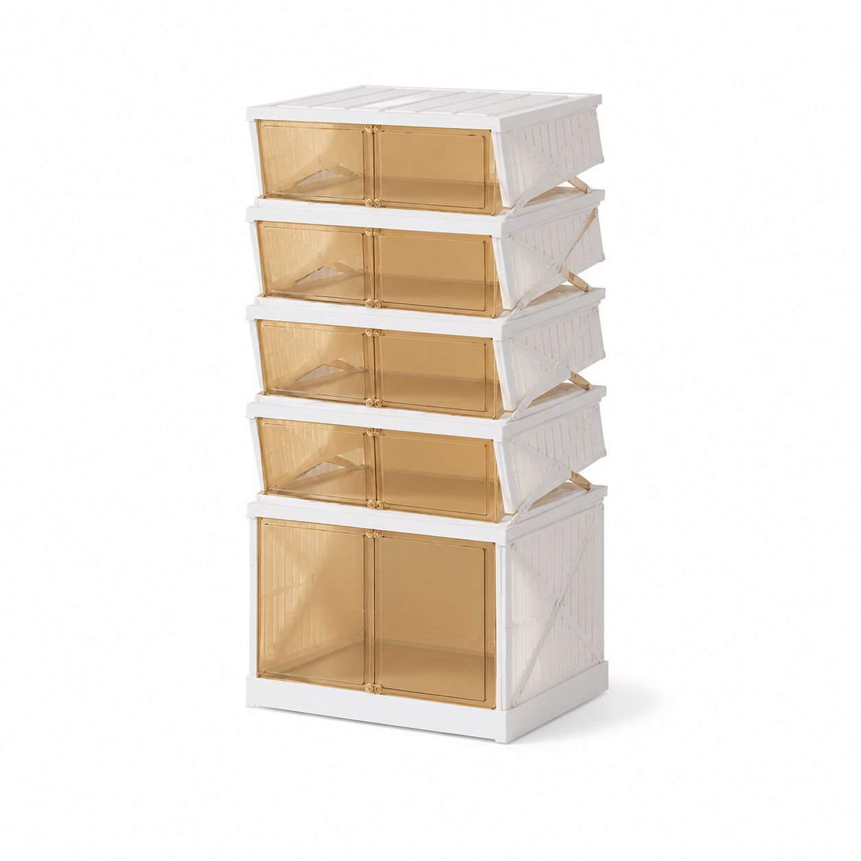 6-Tier Foldable Transparent Acrylic Shoe Storage Box Rack with Custom Logo