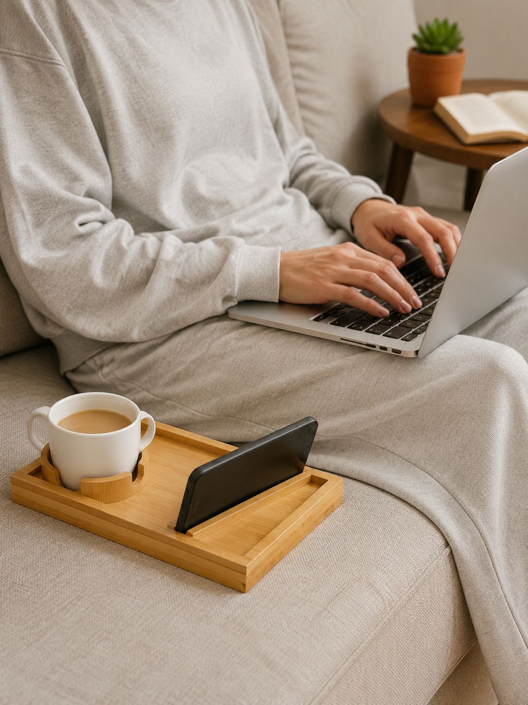 Support de plateau magnétique pour fauteuil et canapé confortable